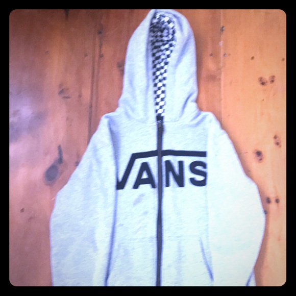 Vans zip up checkered hooded sweatshirt - Picture 1 of 4
